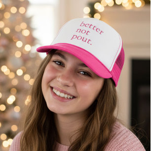 Funny Christmas Better Not Pout Simple Cute  Trucker Hat