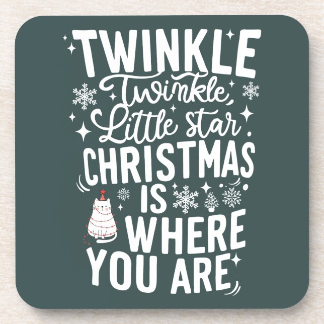 Funny Christmas Beverage Coaster (Front)