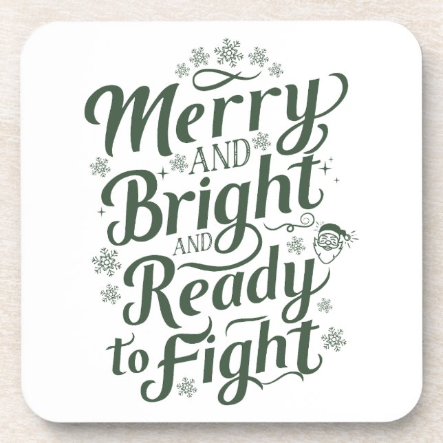 Funny Christmas Beverage Coaster (Front)