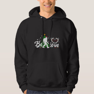 Funny Christmas Bigfoot Believe Bigfoot with Santa Hoodie