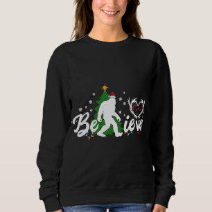 Funny Christmas Bigfoot Believe Bigfoot with Santa Sweatshirt