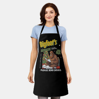 Funny Christmas Bigfoot Letter to Santa Apron