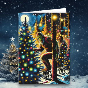 Funny Christmas Bigfoot Personalised Holiday Card