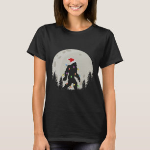 Funny Christmas Bigfoot Santa Hat Moon Sasquatch K T-Shirt