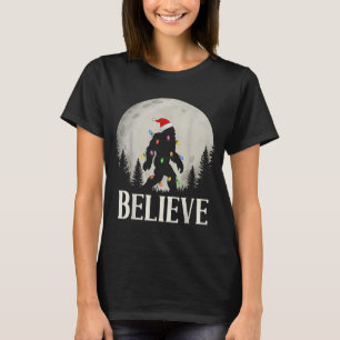 Funny Christmas Bigfoot Santa Hat Moon Sasquatch K T-Shirt