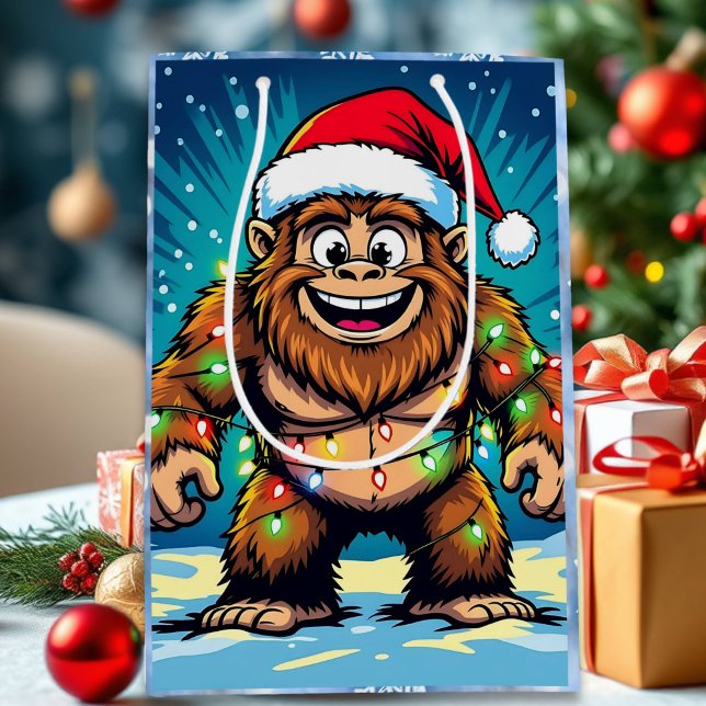 Funny Christmas Bigfoot Sasquatch Medium Gift Bag (Creator Uploaded)