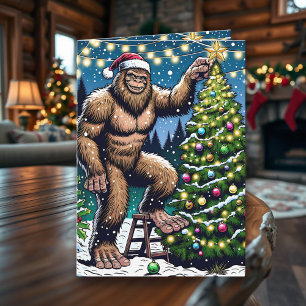 Funny Christmas Bigfoot Sasquatch Personalised Card