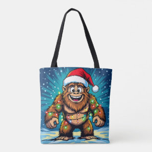 Funny Christmas Bigfoot Tote Bag