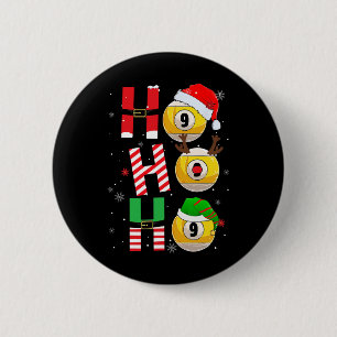 Funny Christmas Billiards Ho Ho Ho Xmas Matching P 6 Cm Round Badge
