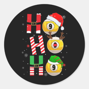 Funny Christmas Billiards Ho Ho Ho Xmas Matching P Classic Round Sticker