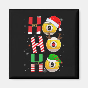 Funny Christmas Billiards Ho Ho Ho Xmas Matching P Magnet