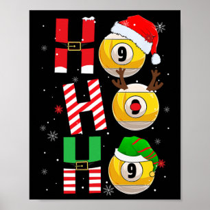 Funny Christmas Billiards Ho Ho Ho Xmas Matching P Poster