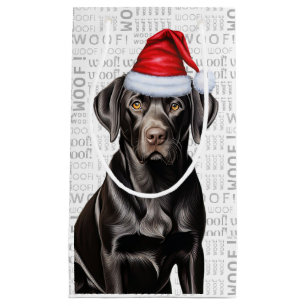 Funny Christmas Black Lababrador Retriever Small Gift Bag
