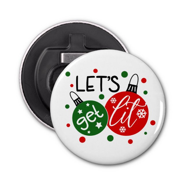 Funny Christmas Bottle Opener in Red and Green (Front)
