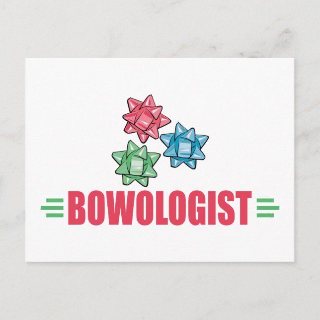 Funny Christmas Bow Lover Holiday Postcard (Front)