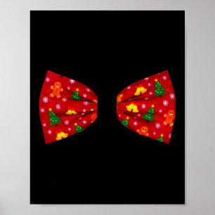 Funny Christmas Bow Tie Holiday Party Costume Long Poster