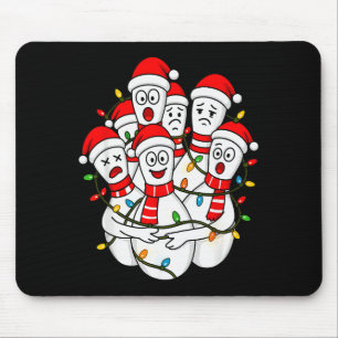 Funny Christmas Bowling Santa Bowling Ns Team Men Mouse Pad