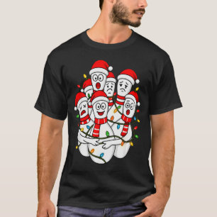 Funny Christmas Bowling Santa Bowling Ns Team Men  T-Shirt