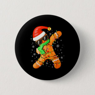 Funny Christmas Boys Kids Dabbing Gingerbread Xmas 6 Cm Round Badge