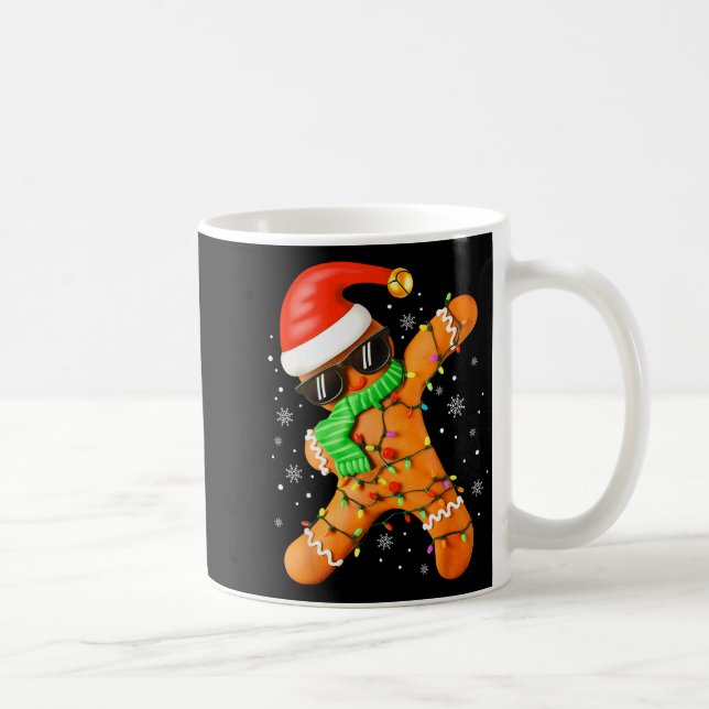 Funny Christmas Boys Kids Dabbing Gingerbread Xmas Coffee Mug (Right)
