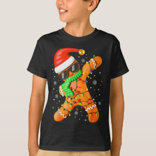 Funny Christmas Boys Kids Dabbing Gingerbread Xmas T-Shirt