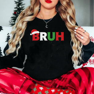 Funny Christmas "BRUH" Santa Hat Sweatshirt