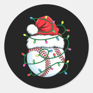 Funny Christmas Bysebyll Santa Hat Men Boys Xmas L Classic Round Sticker