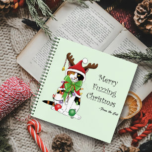 Funny Christmas Calico Cat Notebook