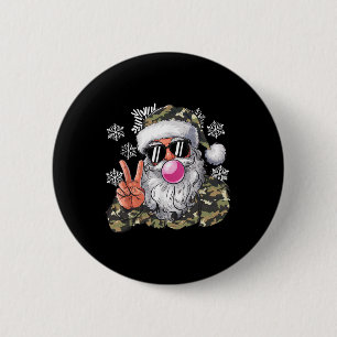 Funny Christmas Camouflage Camo Santa Hello Huntin 6 Cm Round Badge
