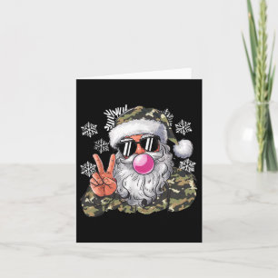 Funny Christmas Camouflage Camo Santa Hello Huntin Card