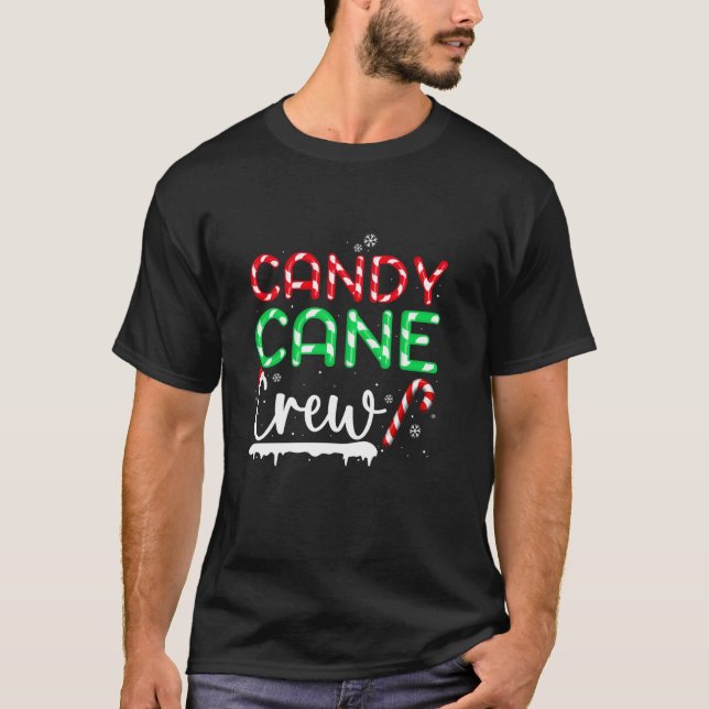 Funny Christmas Candy Cane Crew Sweet Candy Merry  T-Shirt (Front)