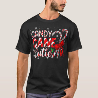 Funny Christmas Candy Cane Cutie  Girls Xmas Pajam T-Shirt