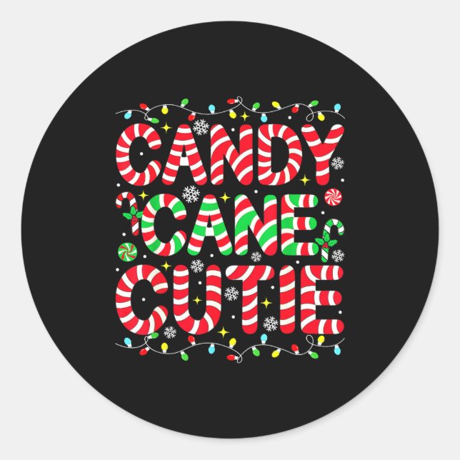 Funny Christmas Candy Cane Lover Crew Xmas Candy C Classic Round Sticker (Front)