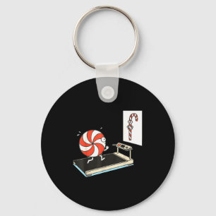 Funny Christmas Candy Cane Peppermint Candy Humor Key Ring