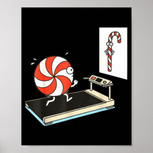 Funny Christmas Candy Cane Peppermint Candy Humor Poster