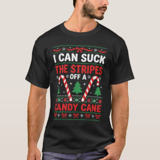 Funny Christmas Candy Cane Stripes T-Shirt