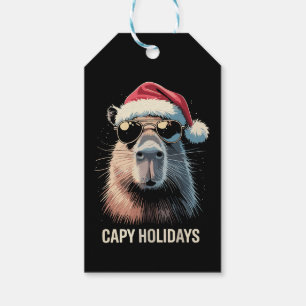 Funny Christmas Capy Holidays Xmas Capybara Gift Tags