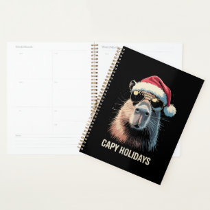 Funny Christmas Capy Holidays Xmas Capybara Planner