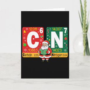 Funny Christmas Carbon Nitrogen 67 Meme Chemistry Card