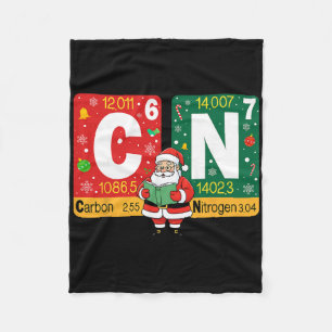 Funny Christmas Carbon Nitrogen 67 Meme Chemistry  Fleece Blanket