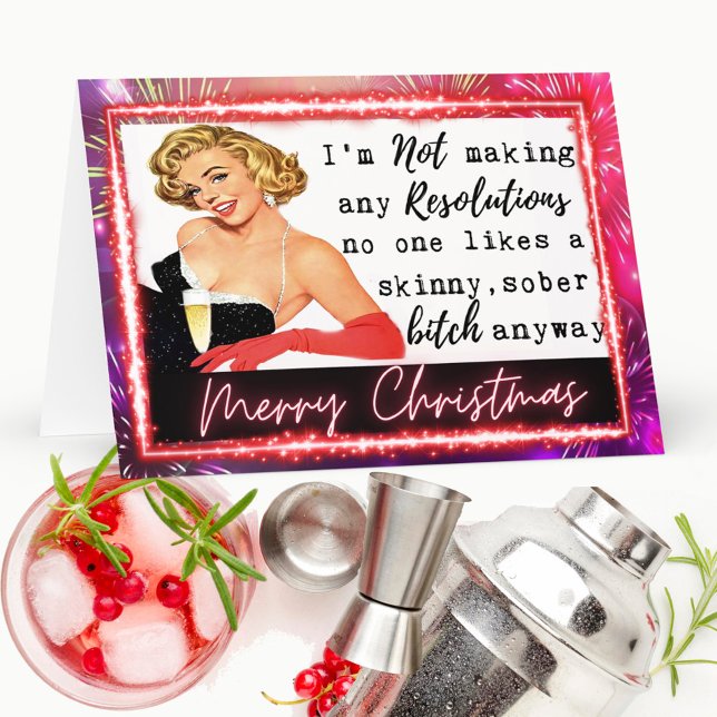 Funny Christmas Card Best Friend "NYE Resolutions" (Creator Uploaded)