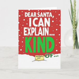 Funny Christmas Card Dear Santa I Can Explain
