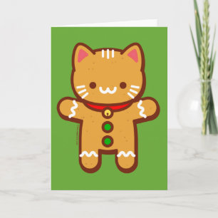 Funny Christmas Card - Gingerbread Cat