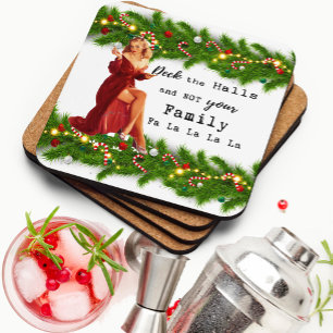 Funny Christmas Card Her Woman Best Friend Sassy Coaster