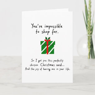 Funny Christmas Card Impossible To Shop For