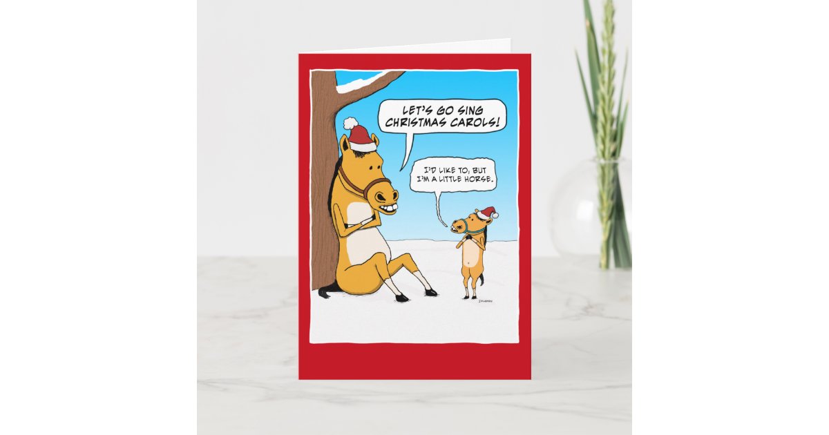 Funny Christmas Card: Little Horse Holiday Card | Zazzle
