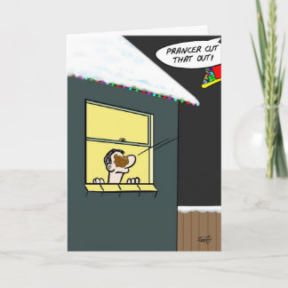 Funny Christmas Card: Prancer Delivers Holiday Card