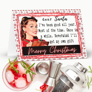 Funny Christmas Card Retro Best Friend Dear Santa