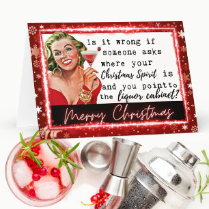 Funny Christmas Card Retro Best Friend Liquor