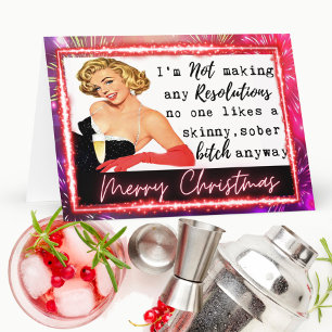 Funny Christmas Card Retro Best Friend NYE